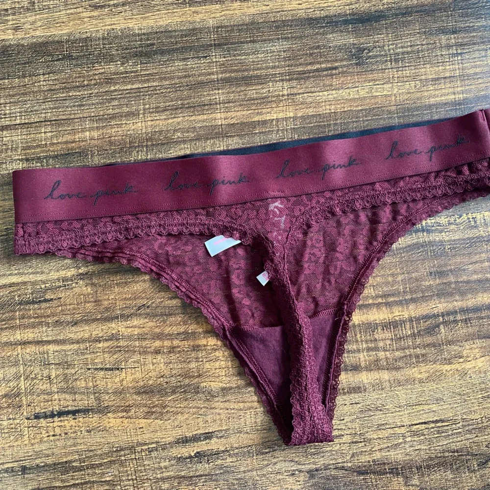 Victoria's Secret Burgundy Lace Panties - Picture 3 of 4